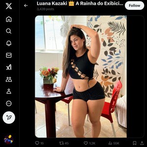 Luana Kazaki, Contas Porno do Twitter