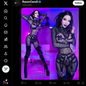 Razor Candi, Twitter Porn Accounts