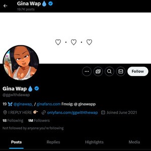 Gina Wap, Twitter Porn Accounts