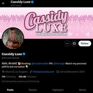 Cassidy Luxe, Twitter Porn Accounts