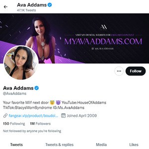 Ava Addams, Twitter Porn Accounts