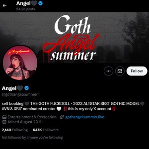 Goth Angel Summer, Twitter Porn Accounts