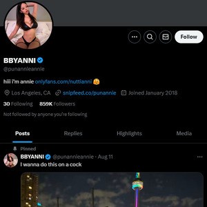 Bbyanni, Twitter Porn Accounts