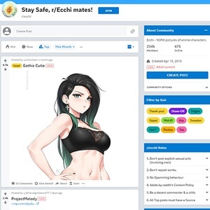 Ecchi, Reddit NSFW List