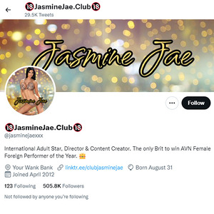 Jasmine Jae, Twitter Porn Accounts