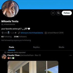 Mikaela Testa, Twitter Porn Accounts