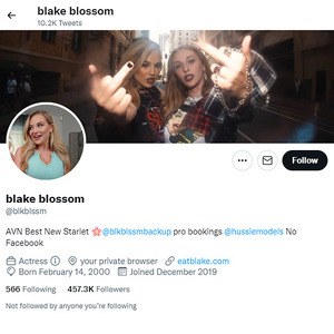 Blake Blossom, Twitter Porn Accounts