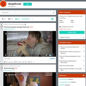 Reddit Deepthroat, Reddit NSFW List