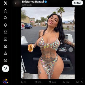 Brittanya Razavi, Twitter Porn Accounts