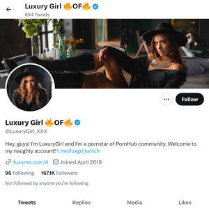 Luxury Girl, Twitter Porn Accounts