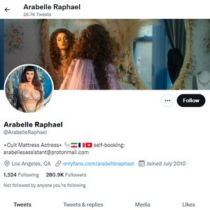 Arabelle Raphael, Twitter Porn Accounts