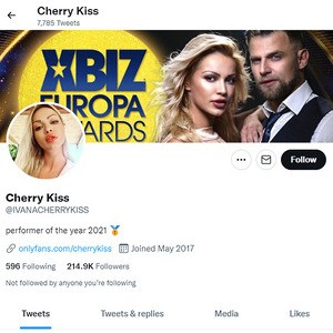 Cherry Kiss, Twitter Porn Accounts