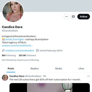 Candice Dare Twitter, Twitter Porn Accounts