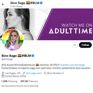 Sinn Sage, Twitter Porn Accounts