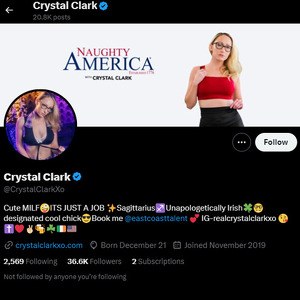 Crystal Clark, Twitter Porn Accounts