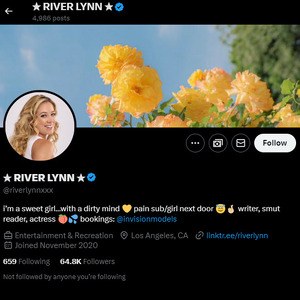 River Lynn, Twitter Porn Accounts