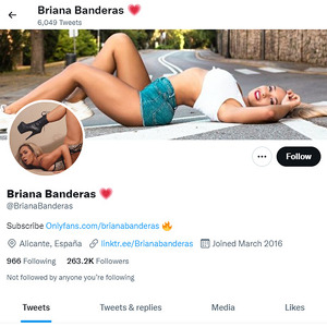 Briana Banderas, Twitter Porn Accounts