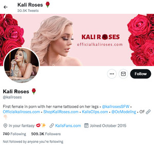 Kali Roses, Twitter Porn Accounts