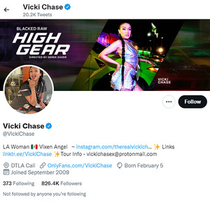 Vicki Chase, Twitter Porn Accounts