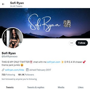 Sofi Ryan, Twitter Porn Accounts