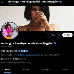 Anna Beggion, Twitter Porn Accounts