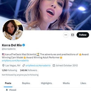 Korra del Rio Twitter (TS), Twitter Porn Accounts