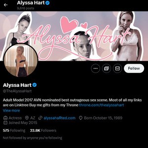 Alyssa Hart, Twitter Porn Accounts