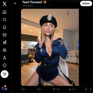 Tami Tsunami, Account Twitter Porno