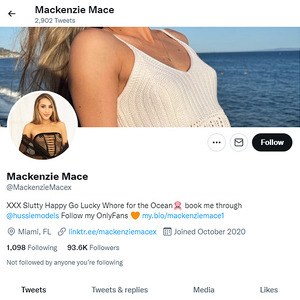 Mackenzie Mace, Twitter Porn Accounts