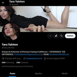 Tara Tainton, Twitter Porn Accounts