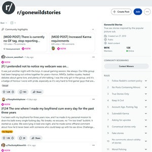 Reddit GoneWild Stories, Sex Noveller Nettsteder