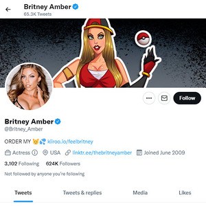 Britney Amber, Twitter Porn Accounts