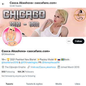 Casca Akashova, Twitter Porn Accounts