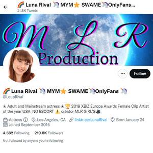 Luna Rival, Twitter Porn Accounts