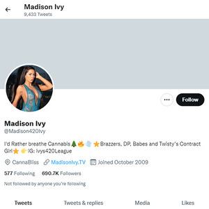 Madison Ivy, Twitter Porn Accounts