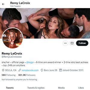 Remy Lacroix, Twitter Porn Accounts