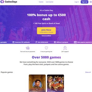 Casino Days, 賭博サイト