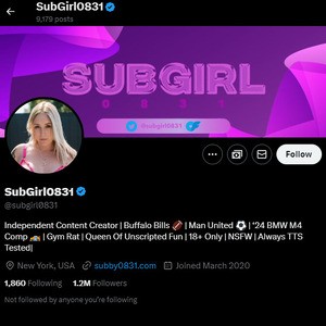 Subgirl0831, Twitter Porn Accounts