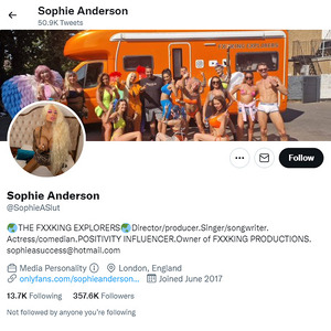 Sophie Anderson, Twitter Porn Accounts