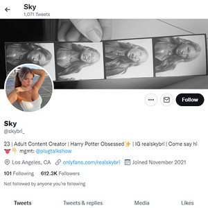 Sky Bri, Twitter Porn Accounts