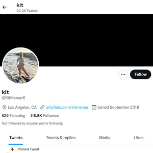 Kit Mercer, Twitter Porn Accounts