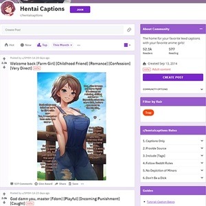 Hentai Captions, Reddit NSFW List