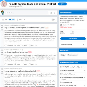 Female Orgasm Denial, Reddit NSFW List