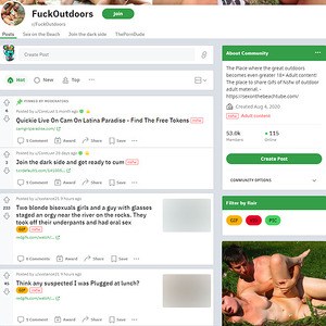 FuckOutdoors, Reddit NSFW List