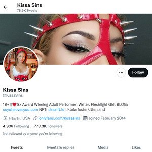 Kissa Sins Twitter, Twitter Porn Accounts