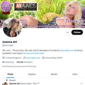 Joanna Jet Twitter (TS), Twitter Porn Accounts