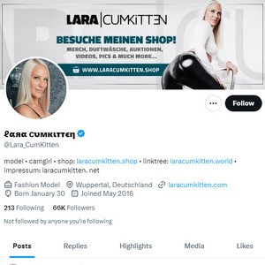 Lara Cumkitten Twitter, Twitter Porno Konten