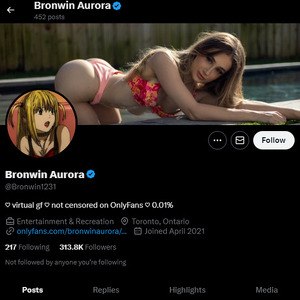 Bronwin Aurora, Twitter Porn Accounts