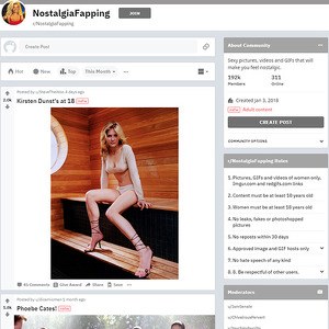 NostalgiaFapping, Reddit NSFW List