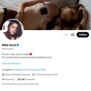 Mila Azul Twitter, Twitter Porn Accounts